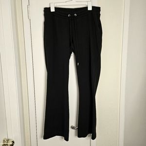 Lindex Black Sweat Pants Drawstring Wide Leg Women's Size Large